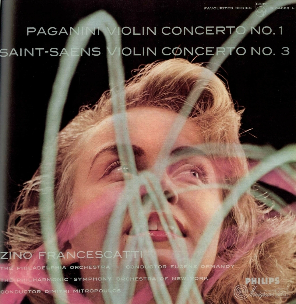Platenhoes voor Philips favourites series: Paganini - violin concerto no.1, Saint-Saëns - violin concerto no.3